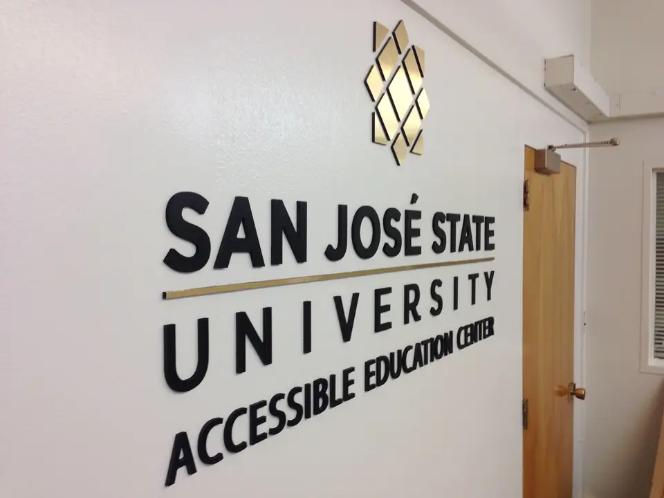 Dimensional wall lettering for San José State University’s Accessible Education Center